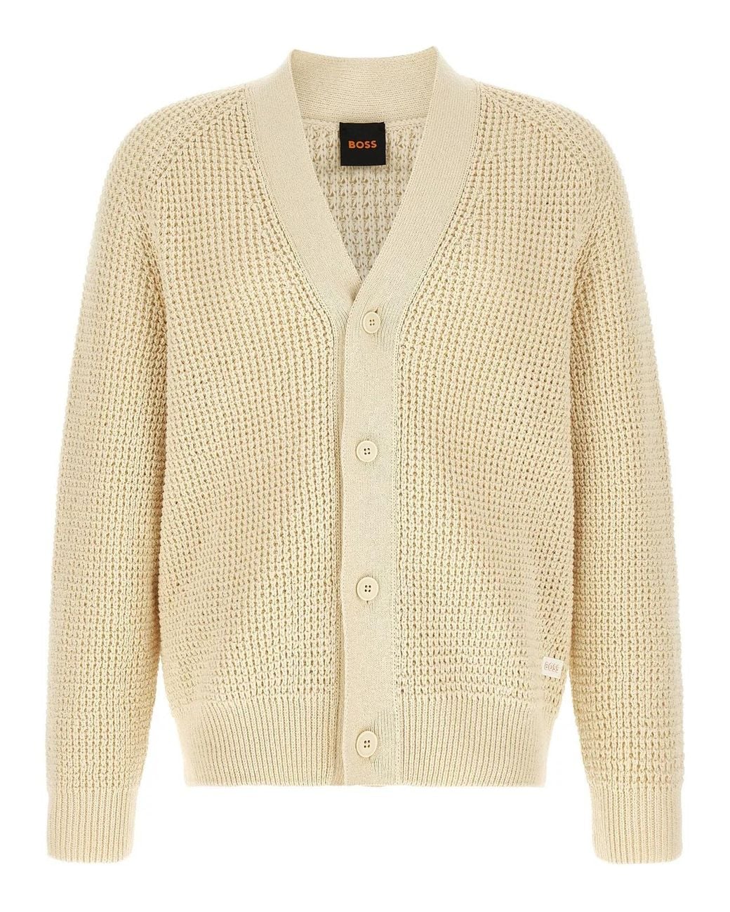Boss Natural Honeycomb Cardigan for men