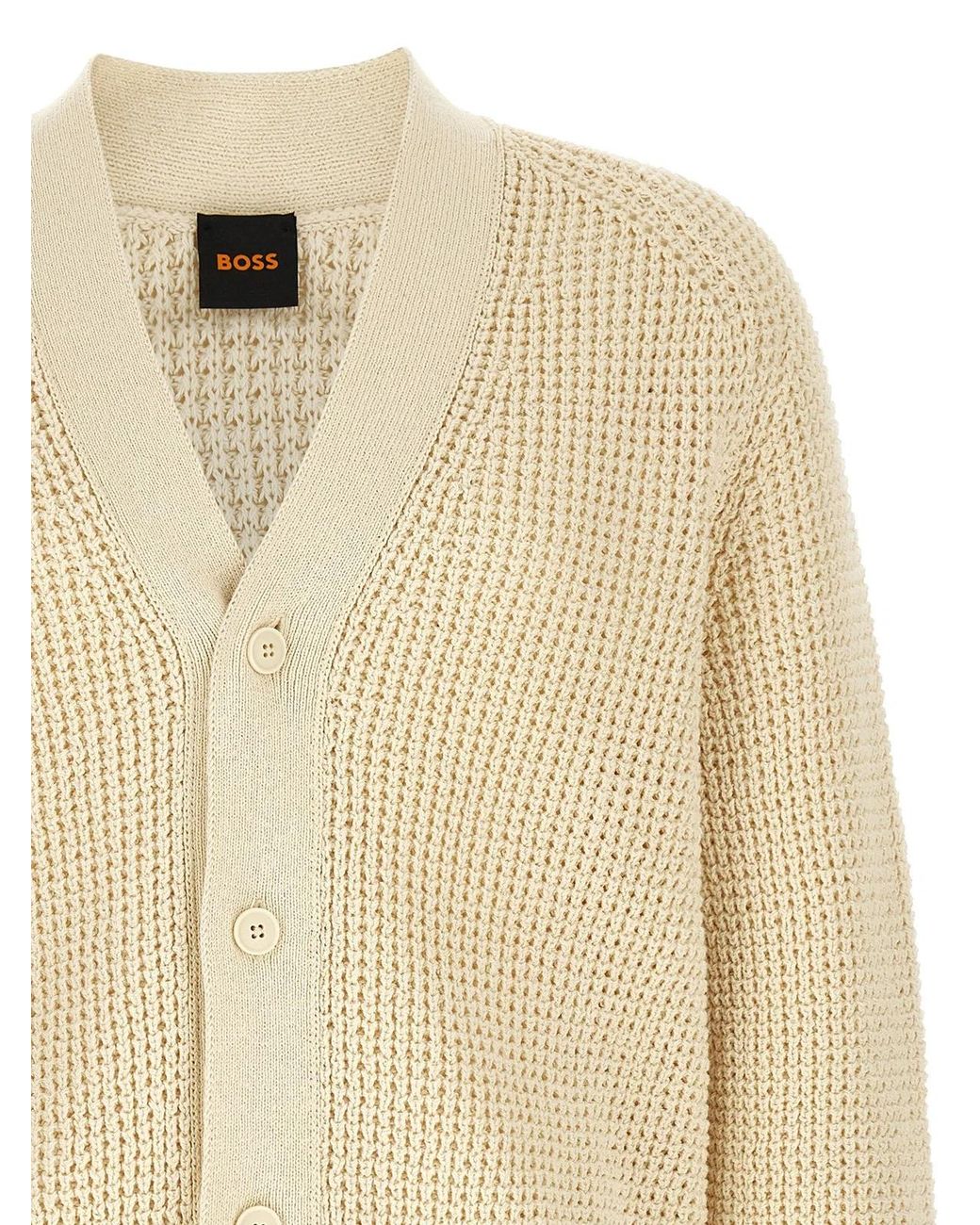 Boss Natural Honeycomb Cardigan for men