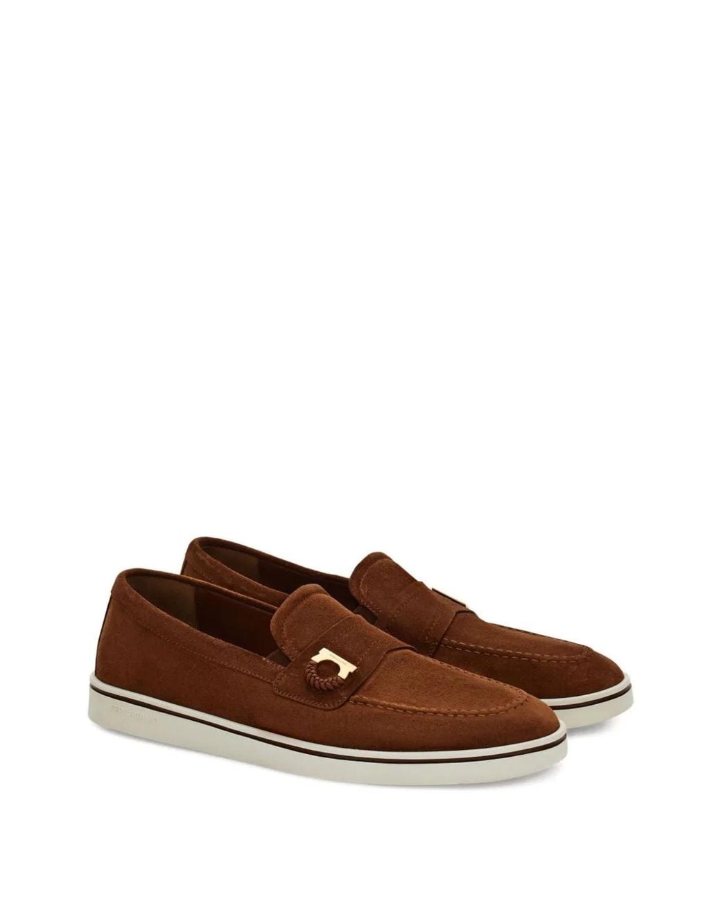 Ferragamo Brown Leather Loafers for men