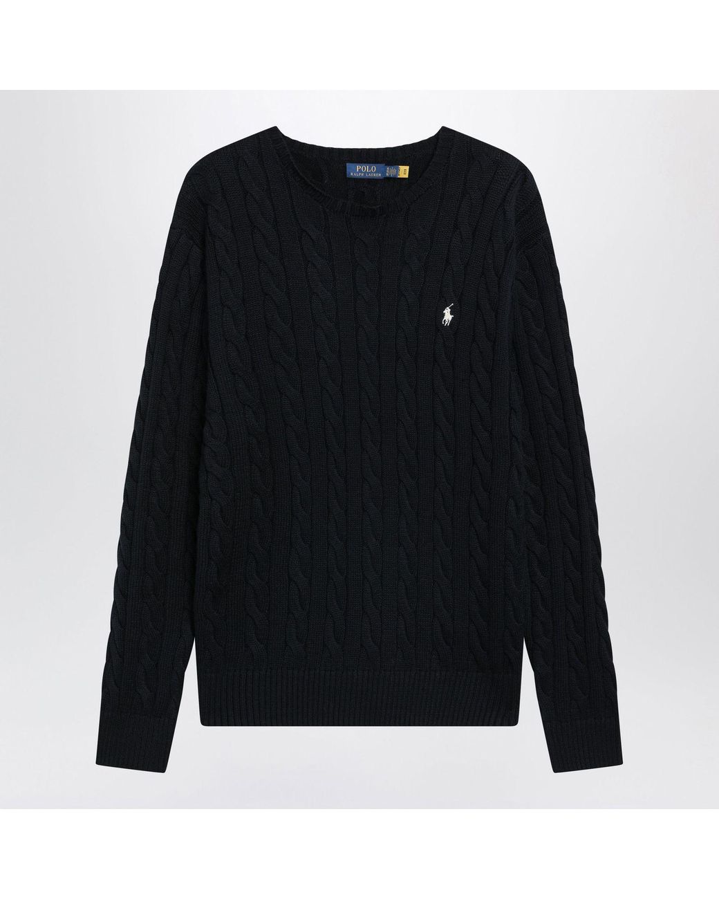 Polo Ralph Lauren Black Hunter Cotton Cableknit Sweater for men