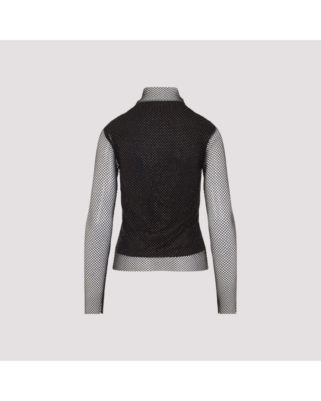 Sportmax Black Gerarda Crystal Top With Stand-Up Collar