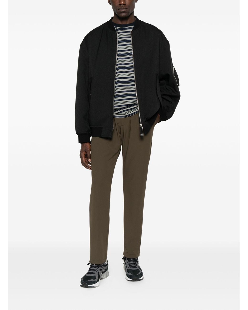 Herno Gray Pleated Drawstring Trousers for men