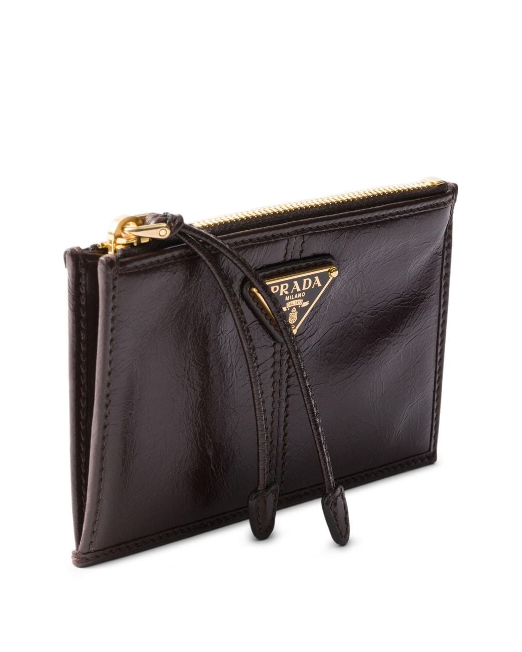 Prada Brown Dark Leather Card Holder