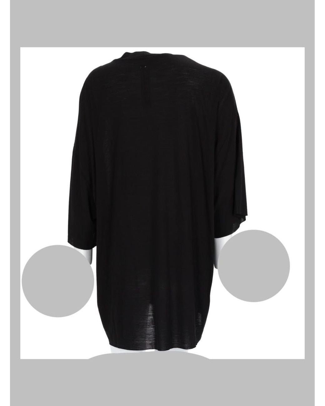 Rick Owens Black 70% New Wool 30% Silk T-Shirt