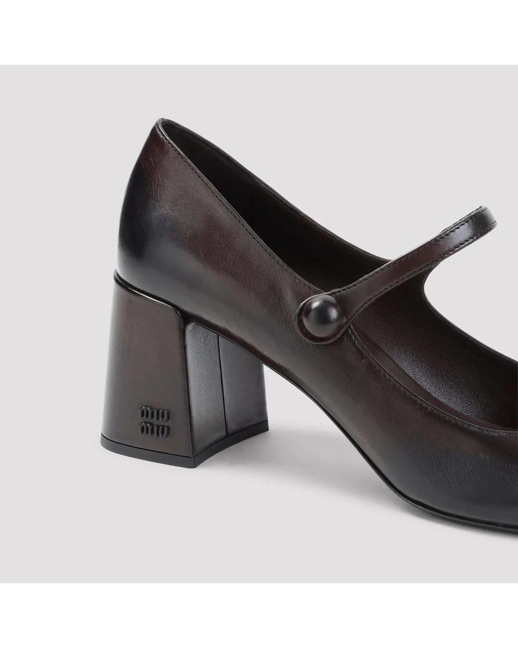 Miu Miu Black Moro Nero Leather Decolletè