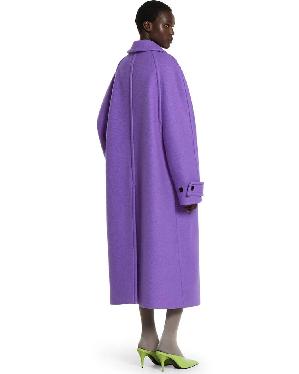 Gucci Purple Cashmere Wool Coat Compact