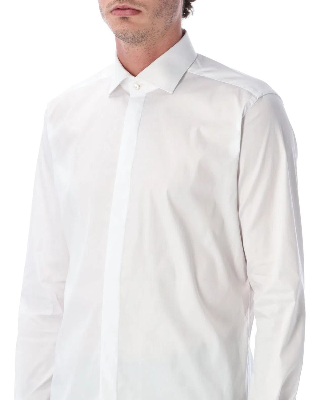 Xacus White Cotton Poplin Sartorial Shirt for men