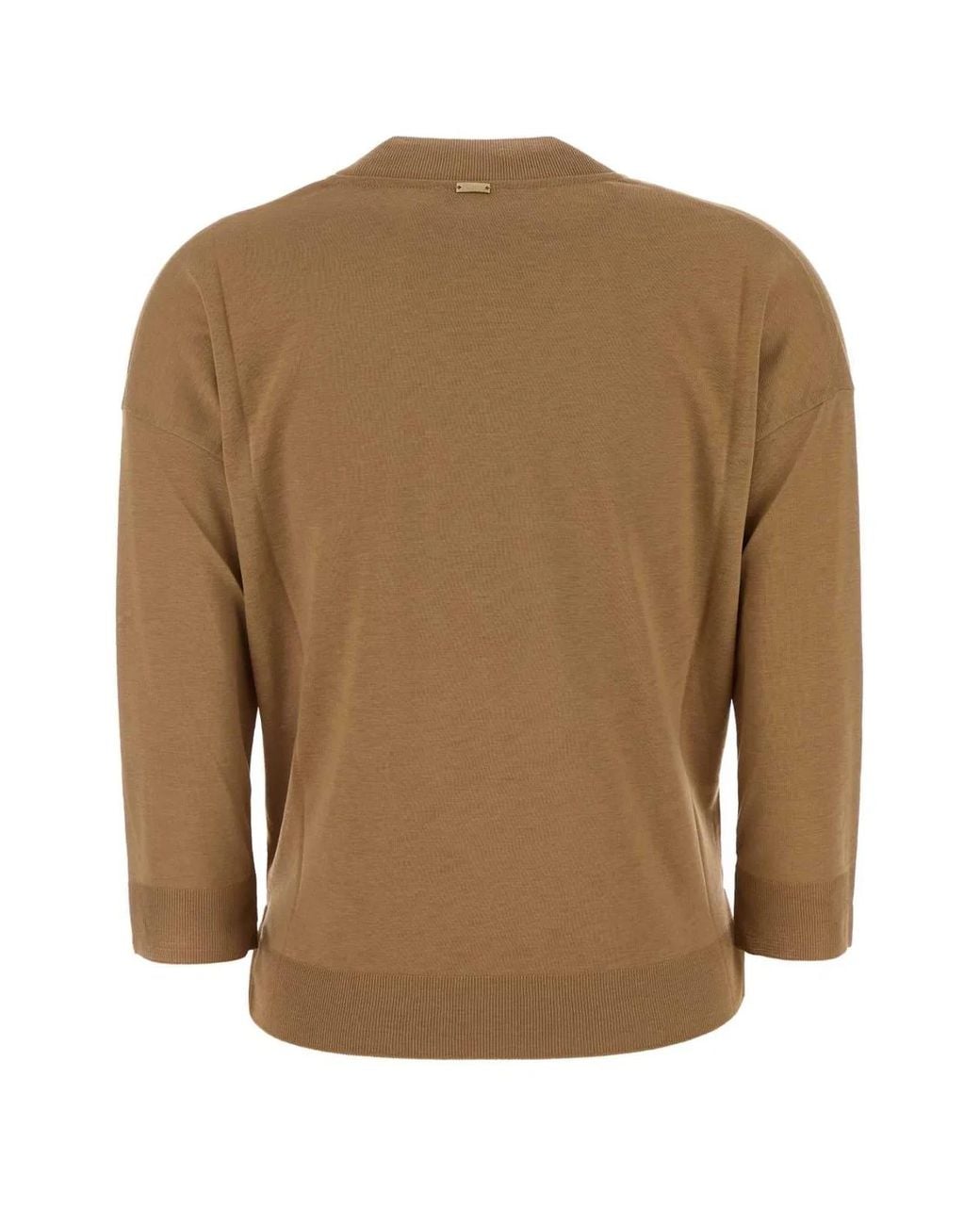 Herno Brown Solid V Neck Sweater