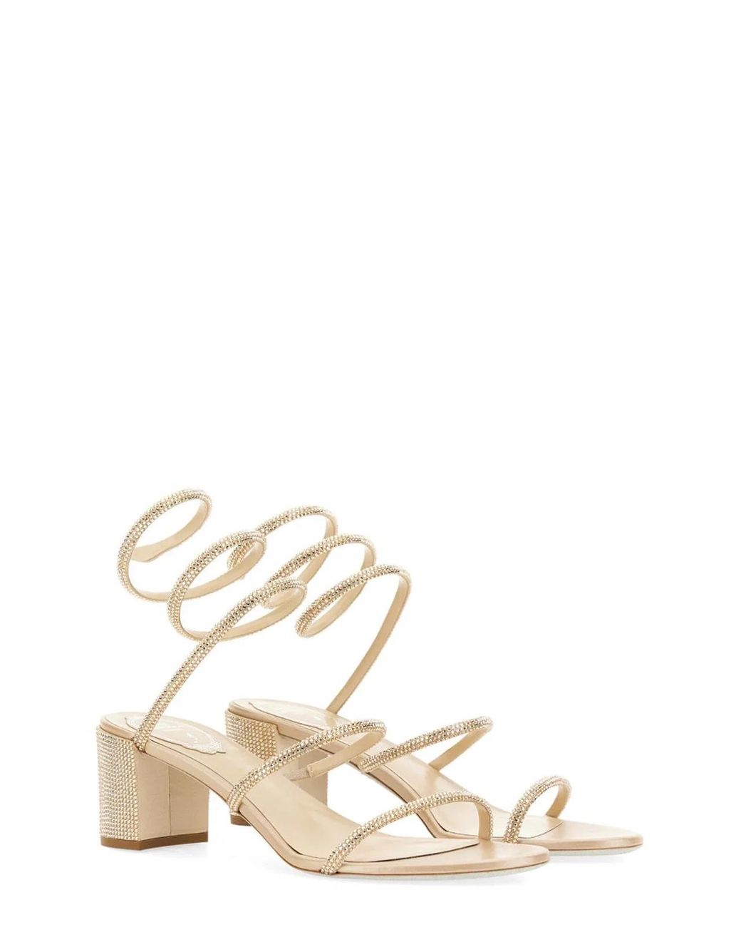 Rene Caovilla Natural Elegant Mini Heels With 3.5 Cm Height