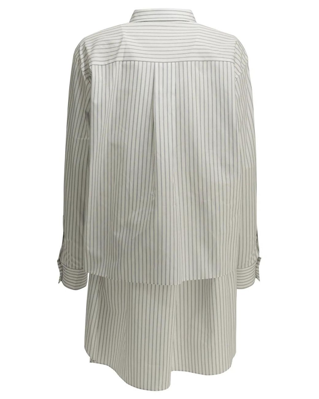 Sacai Gray Short Shirtdress