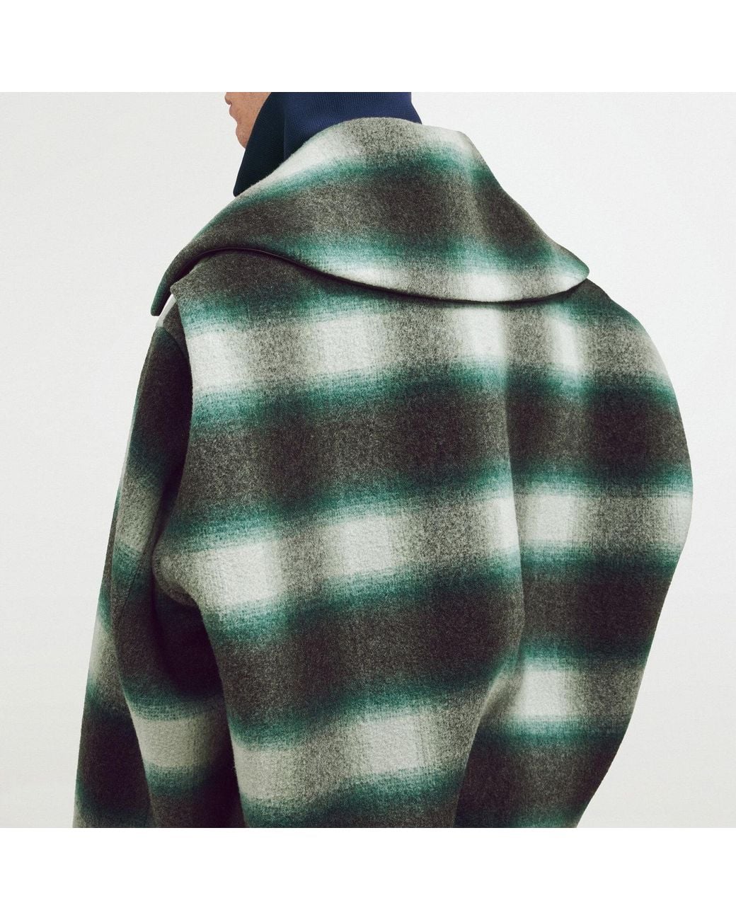 Balenciaga Green Workwear Cocoon Check Jacket for men
