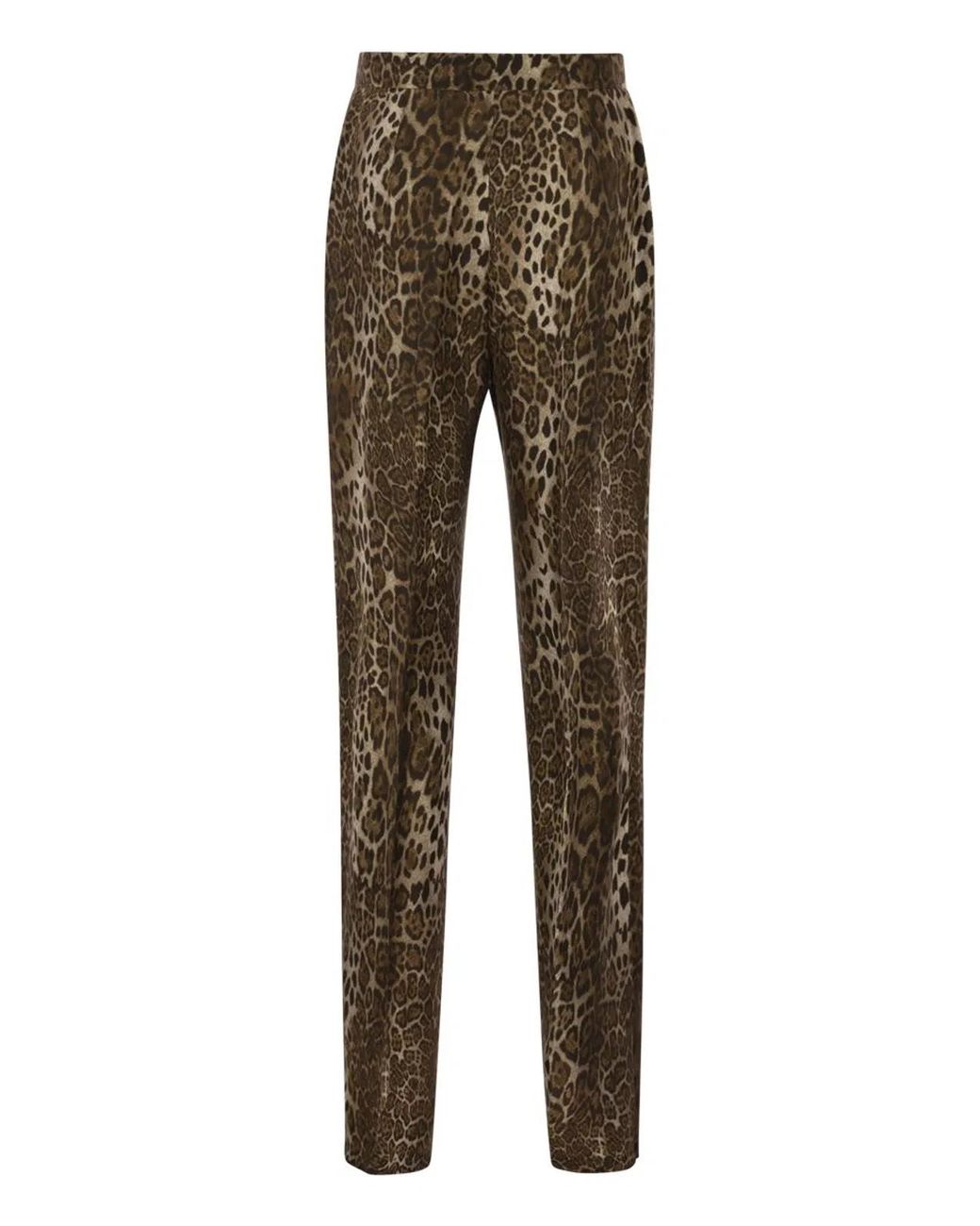 Max Mara Brown Mstromana – Silk Trousers With Animal Print