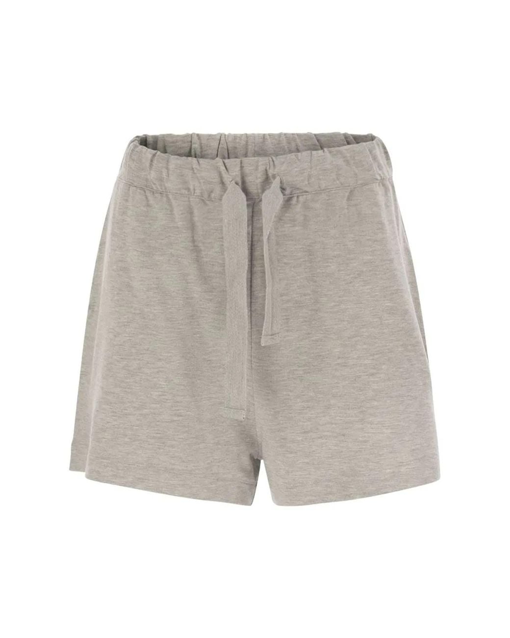 Majestic Gray Shorts With Drawstring Waist