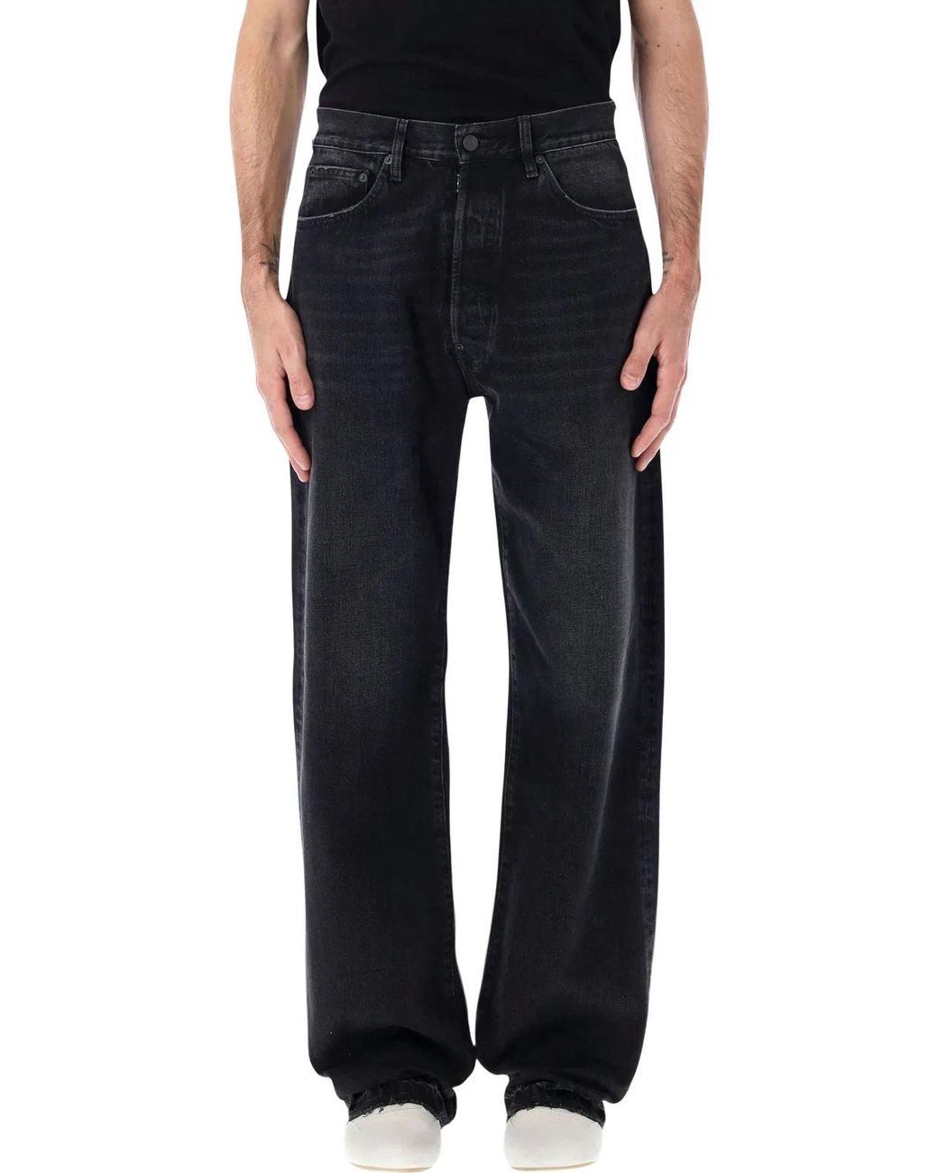 Maison Margiela Black Faded Straight-Leg Denim Jeans for men