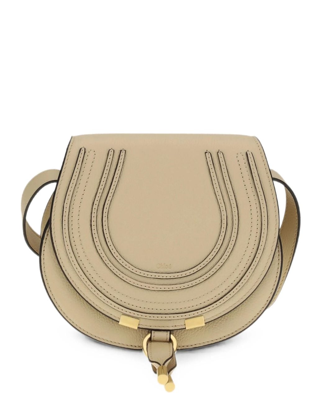 Chloé Natural Small Marcie Leather Shoulder Bag