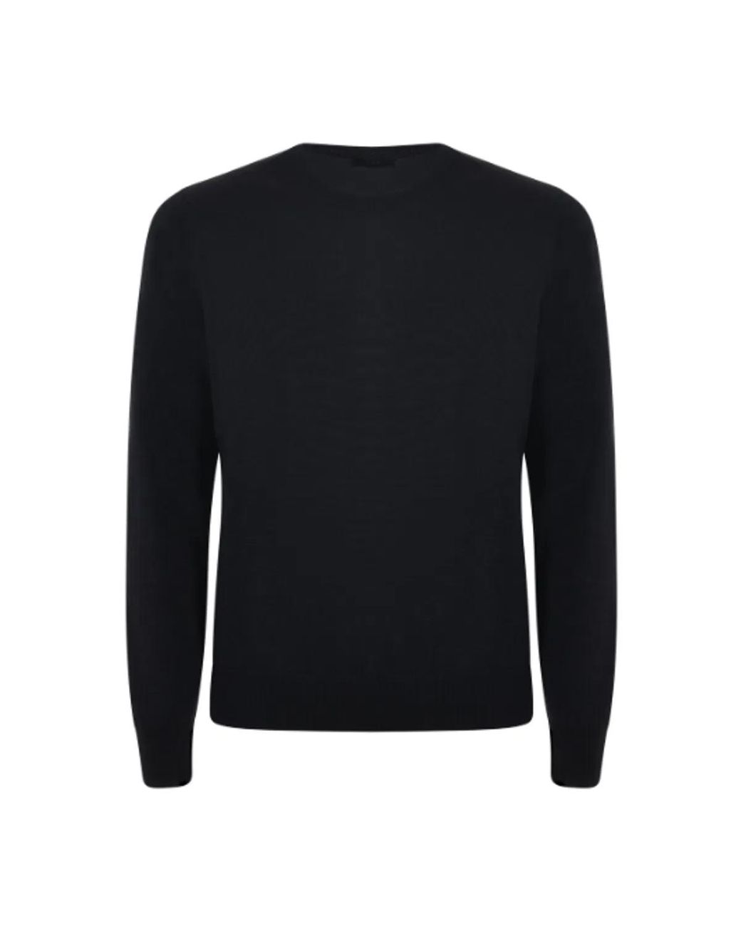 Fay Black Wool Crew Neck Sweater for men