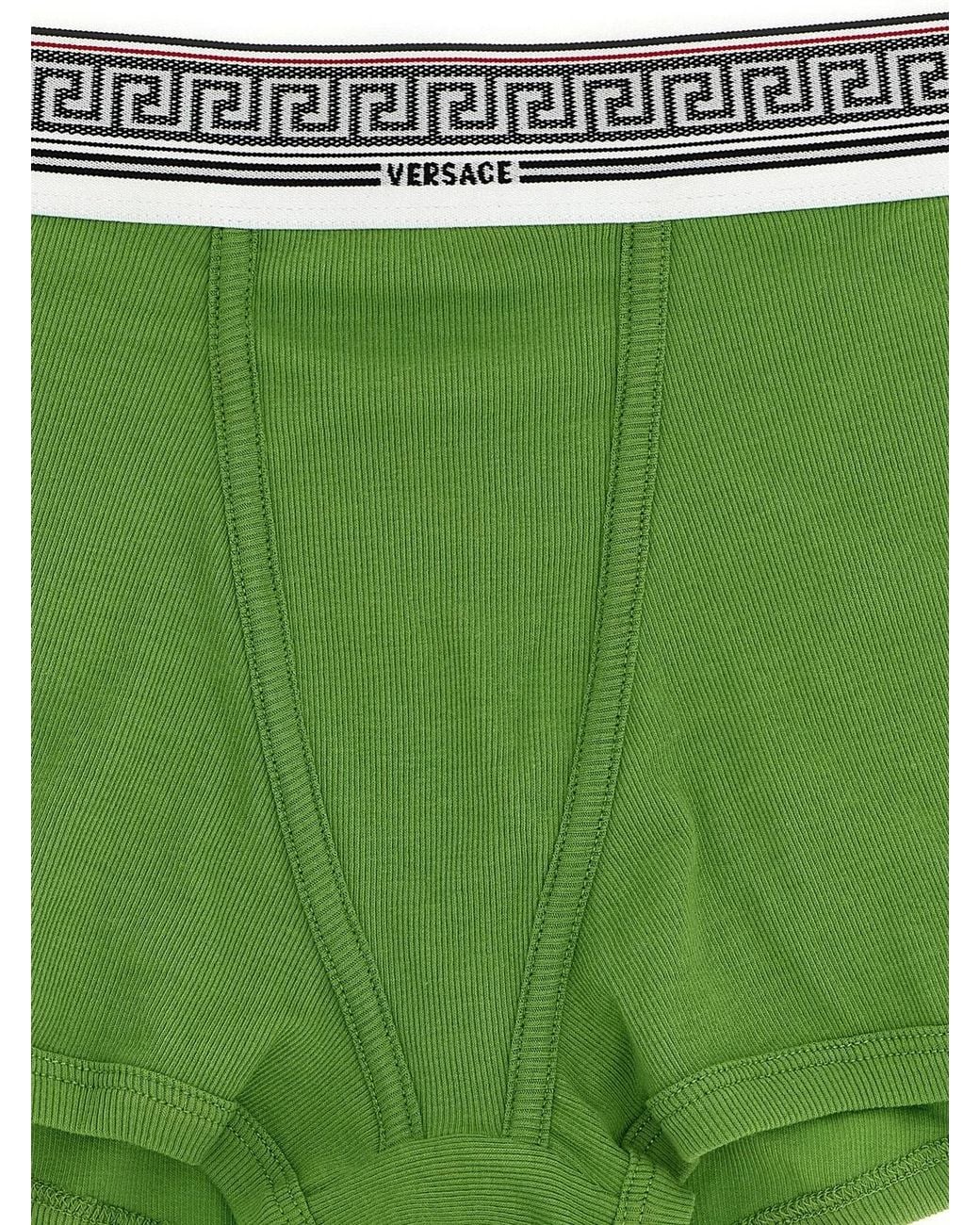 Versace Green 'Greca' Briefs