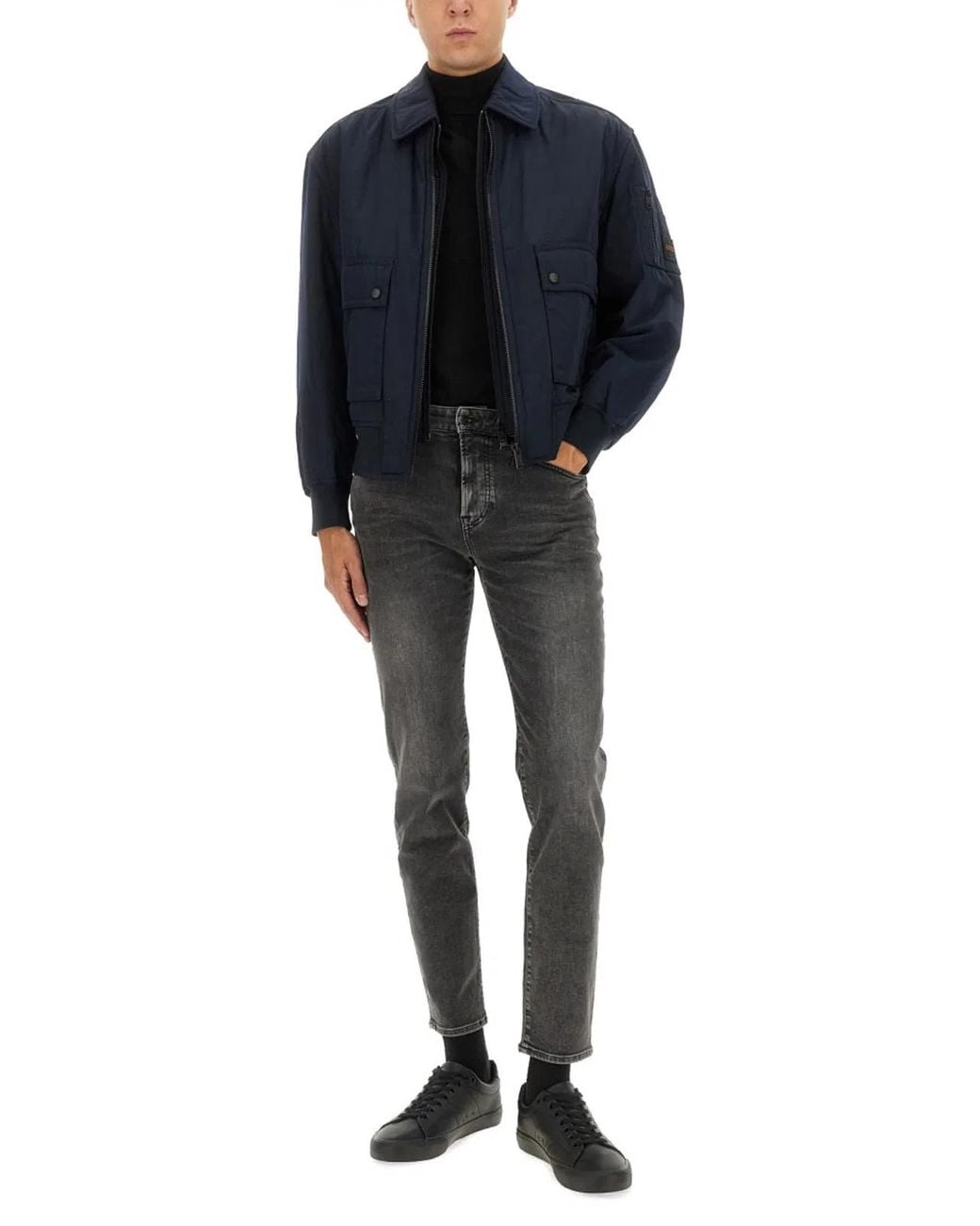 Boss Blue Polyester Jacket for men