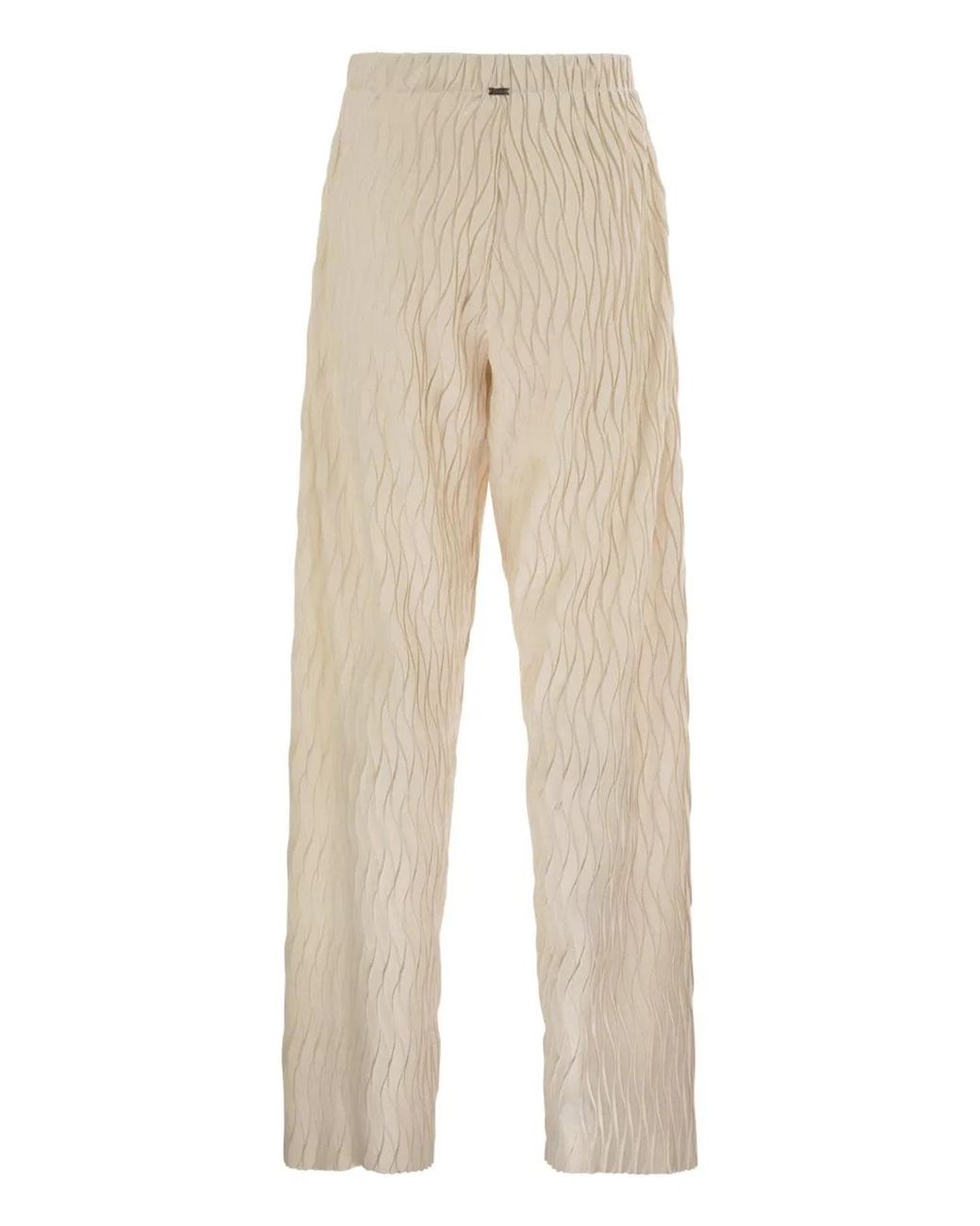 Herno Natural Trousers With Crumpled Effect