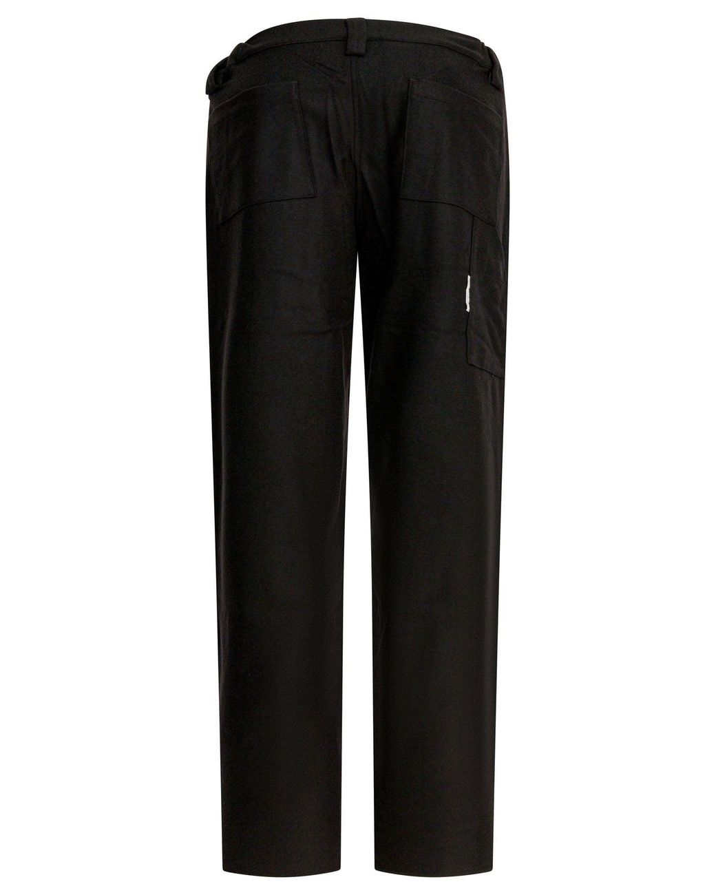 GR10K Black Wool Blend Pants Trousers for men