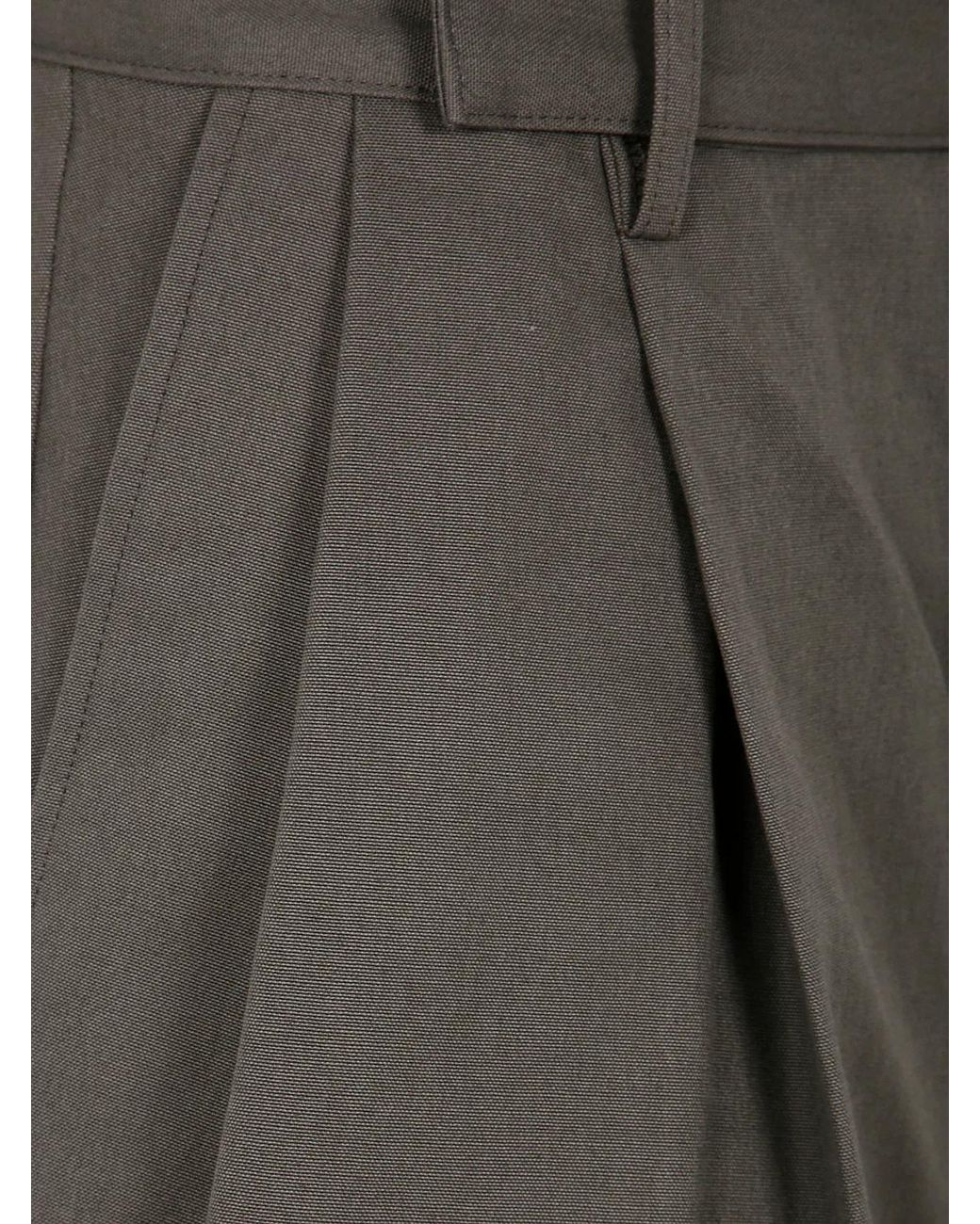 Yohji Yamamoto Gray R-4Tuck Short Pants