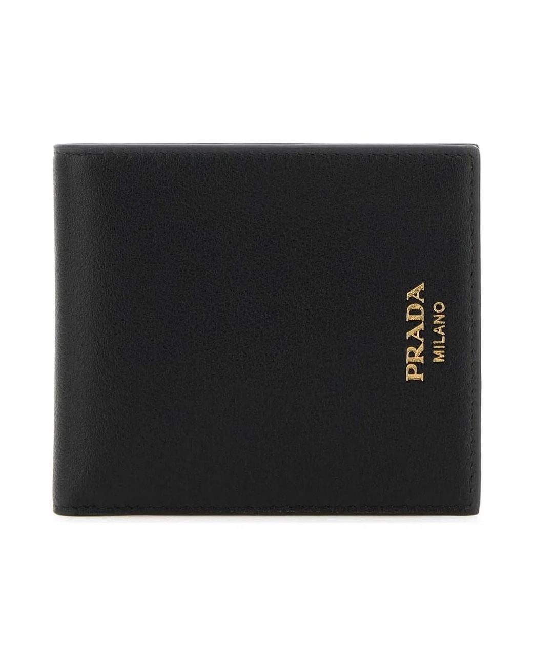 Prada Black Leather Bifold Wallet for men