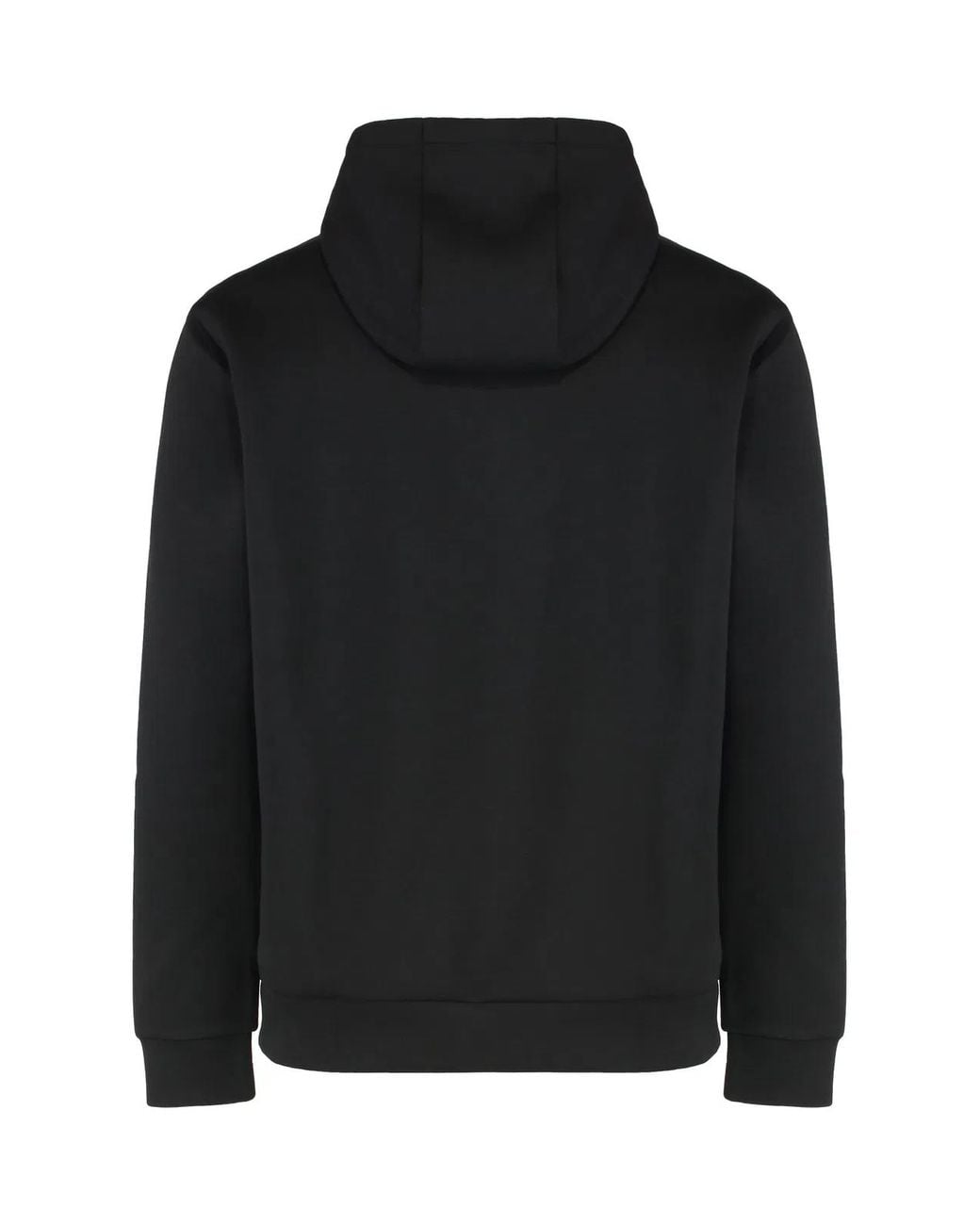EA7 Black Technical Fabric Hoodie for men