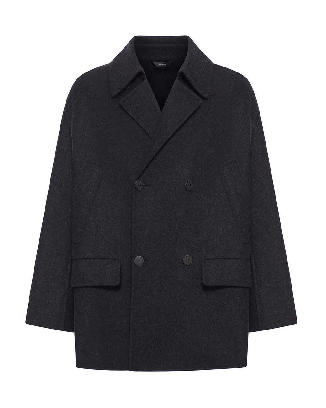 Fendi Blue Double-Breasted Wool Caban Coat for men