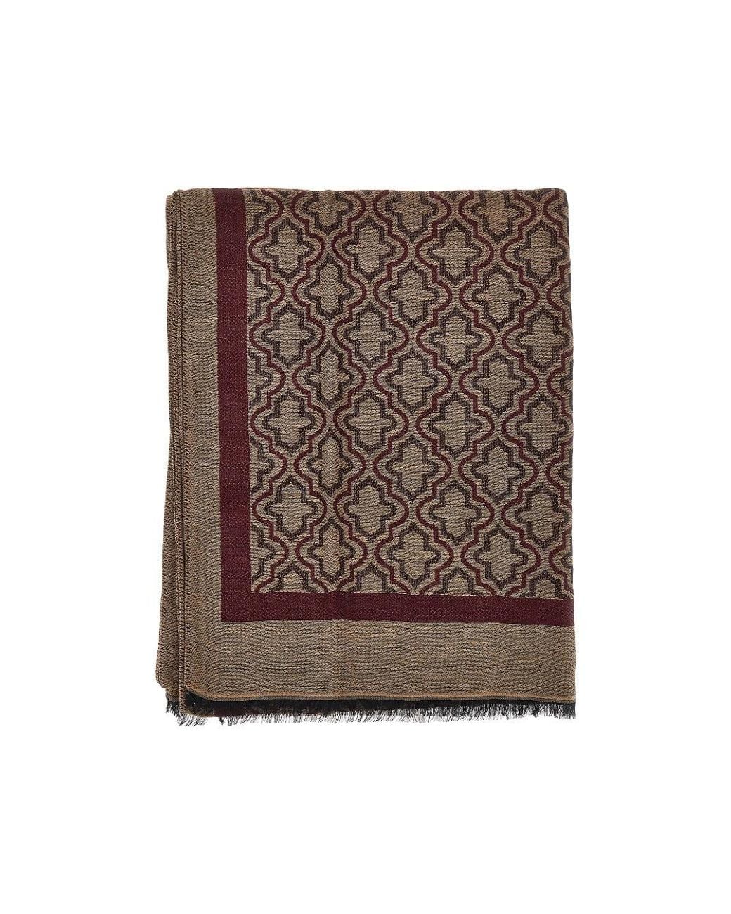 Emporio Armani Brown Viscose And Modal Scarf With Jacquard Motif for men