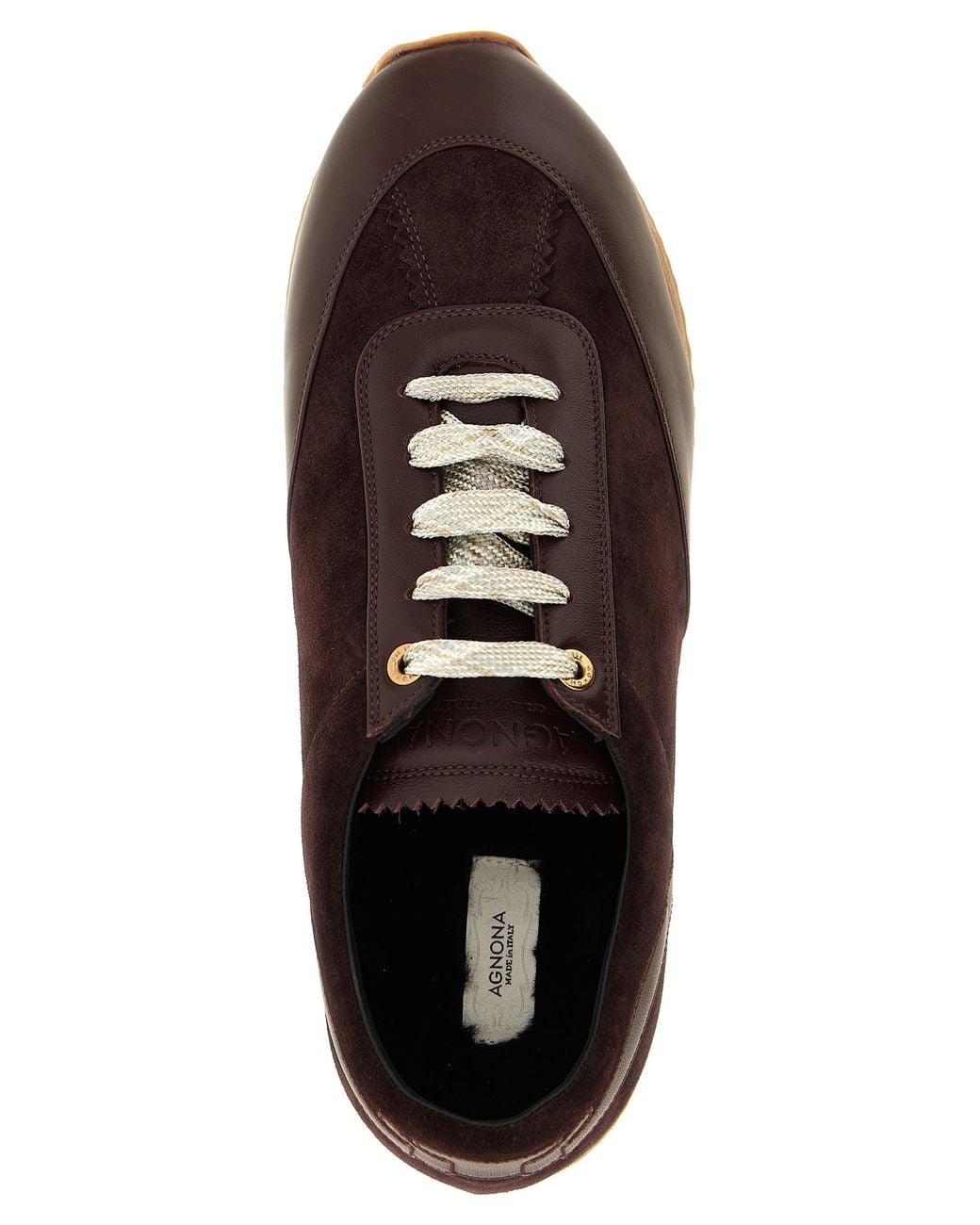 Agnona Brown Suede Runner Sneakers