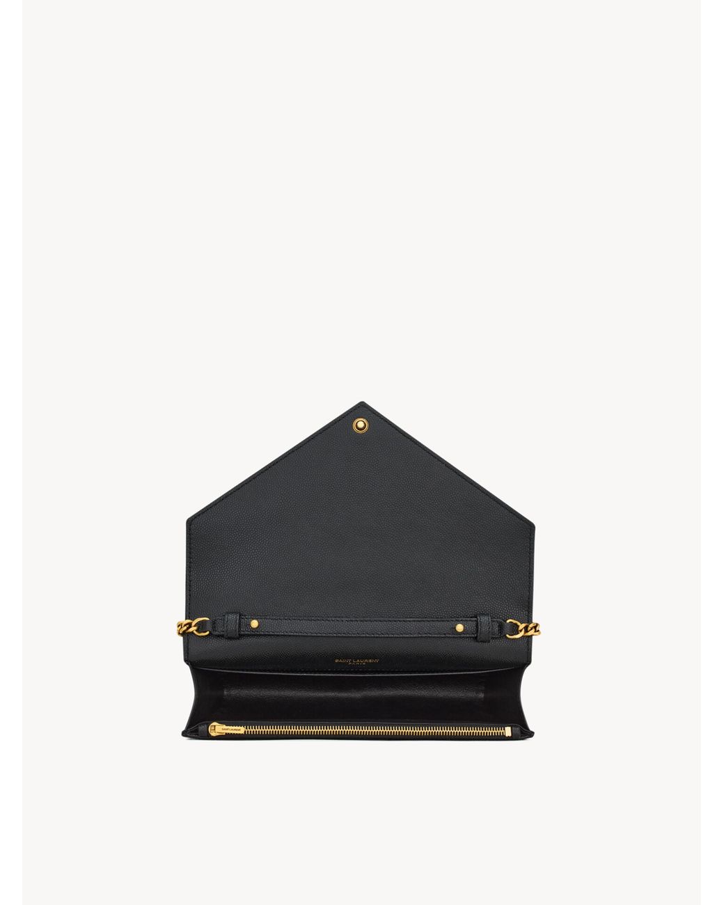 Saint Laurent White Paris Chain Wallet