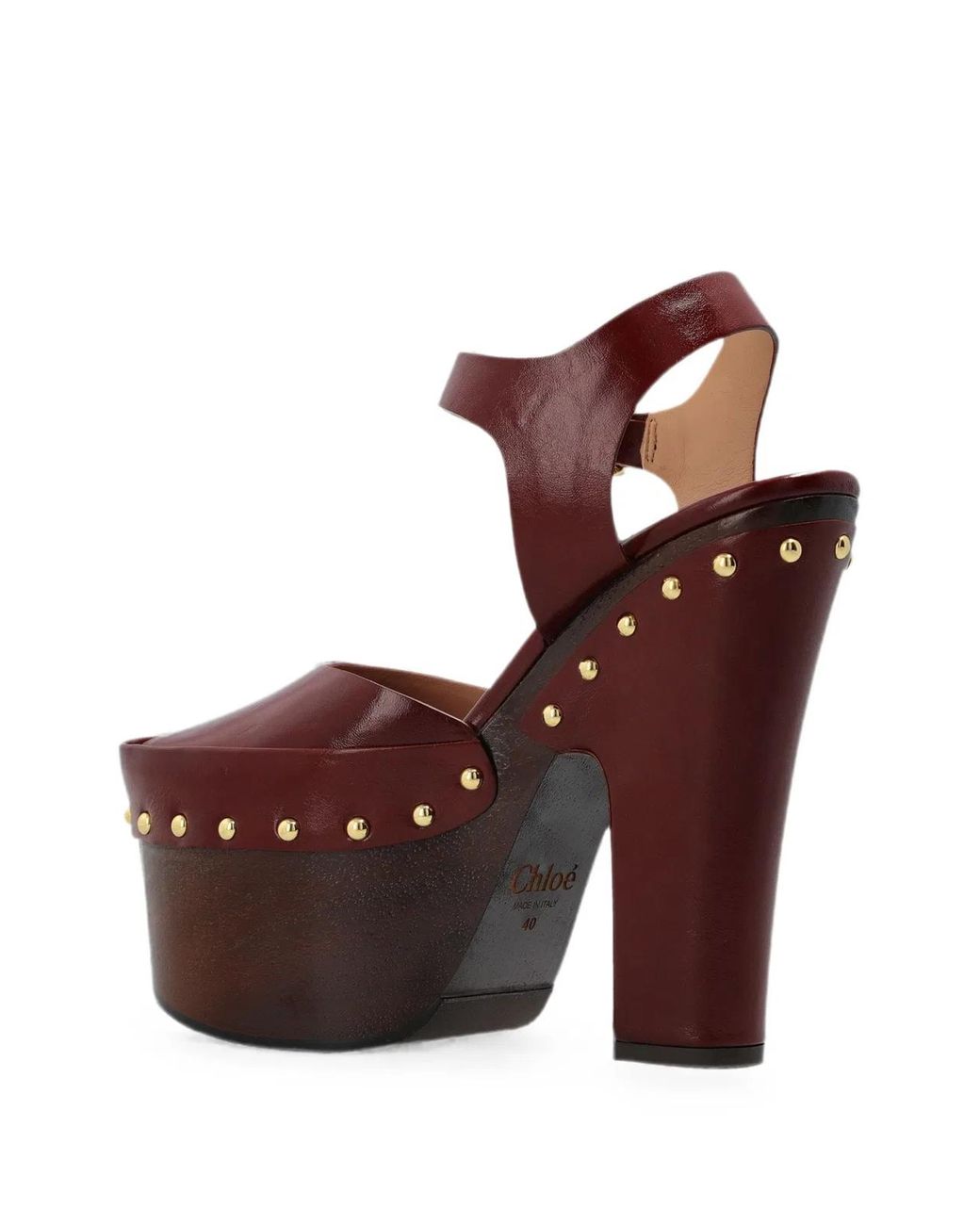 Chloé Brown Meret Stud-Embellished Sandals