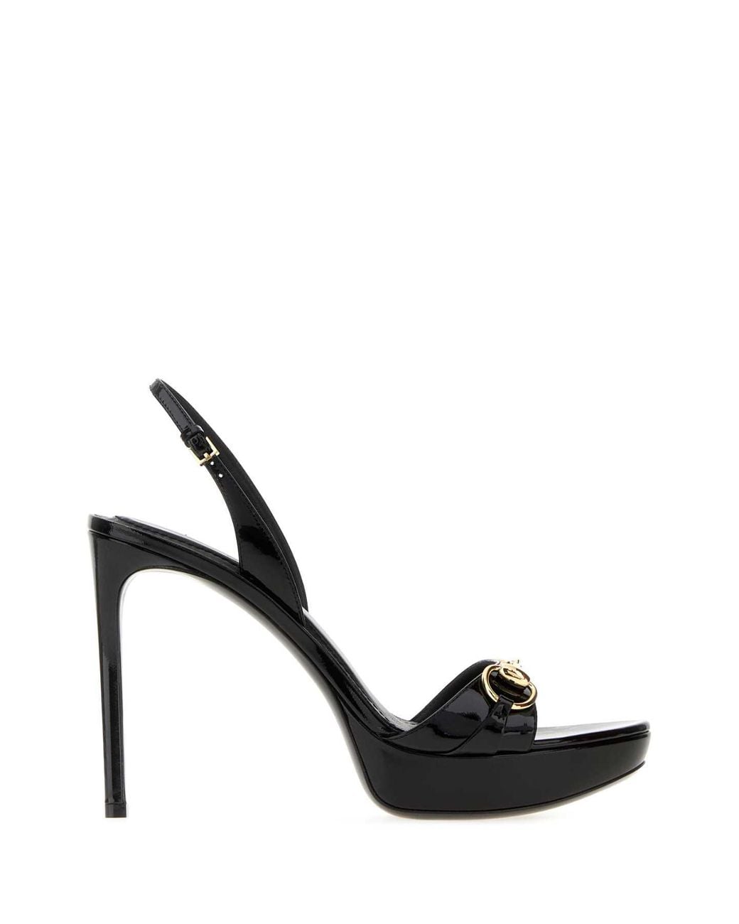 Gucci Black Leather Donna Sandals