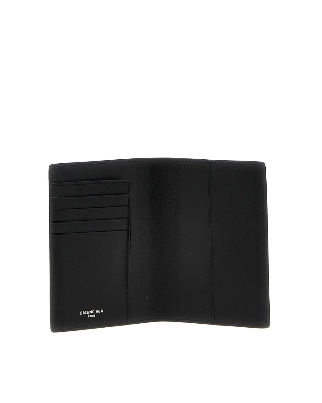 Balenciaga Black Logo Leather Passport Holder for men