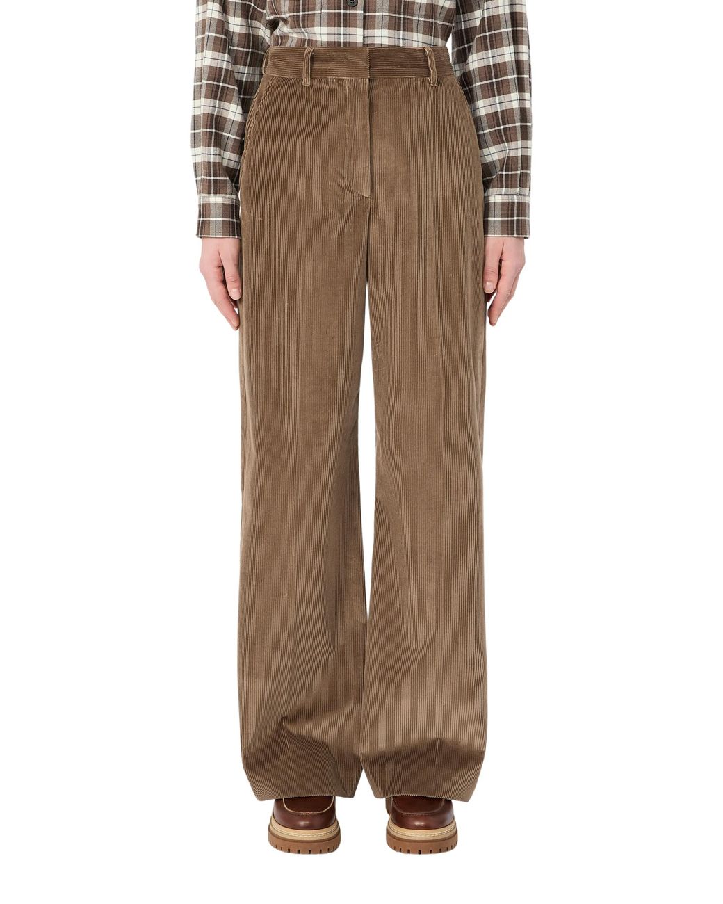 Weekend by Maxmara Brown Cotton Velvet Trousers