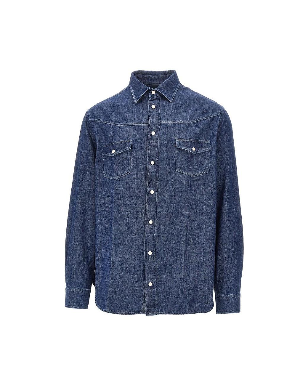 Emporio Armani Blue Denim Shirt for men