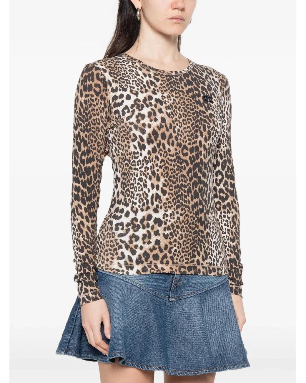 Ganni Brown Organic Cotton T-Shirt