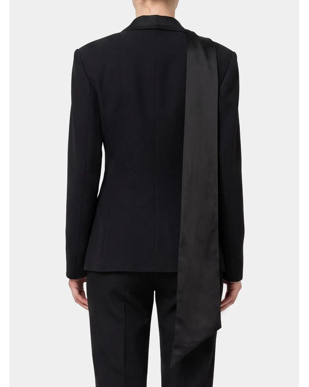 The Attico Black Single-Breasted Tuxedo Jacket