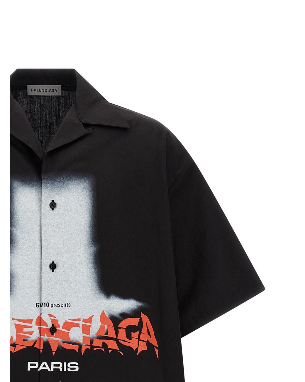 Balenciaga Black 'The Door' Bowling Shirt for men