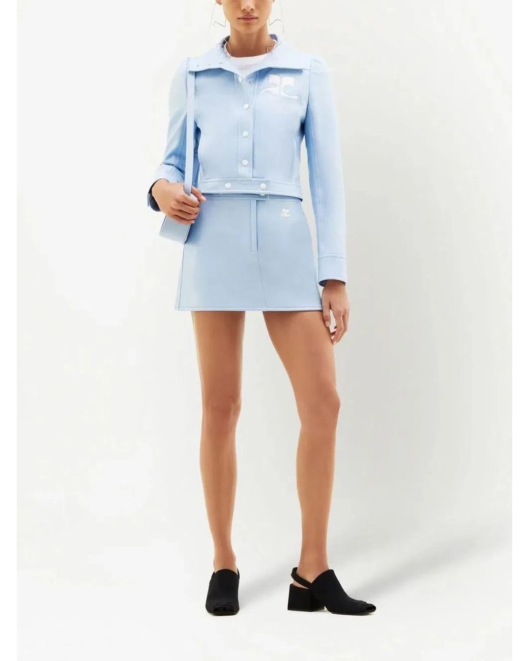 Courreges Blue Structured Cropped Jacket