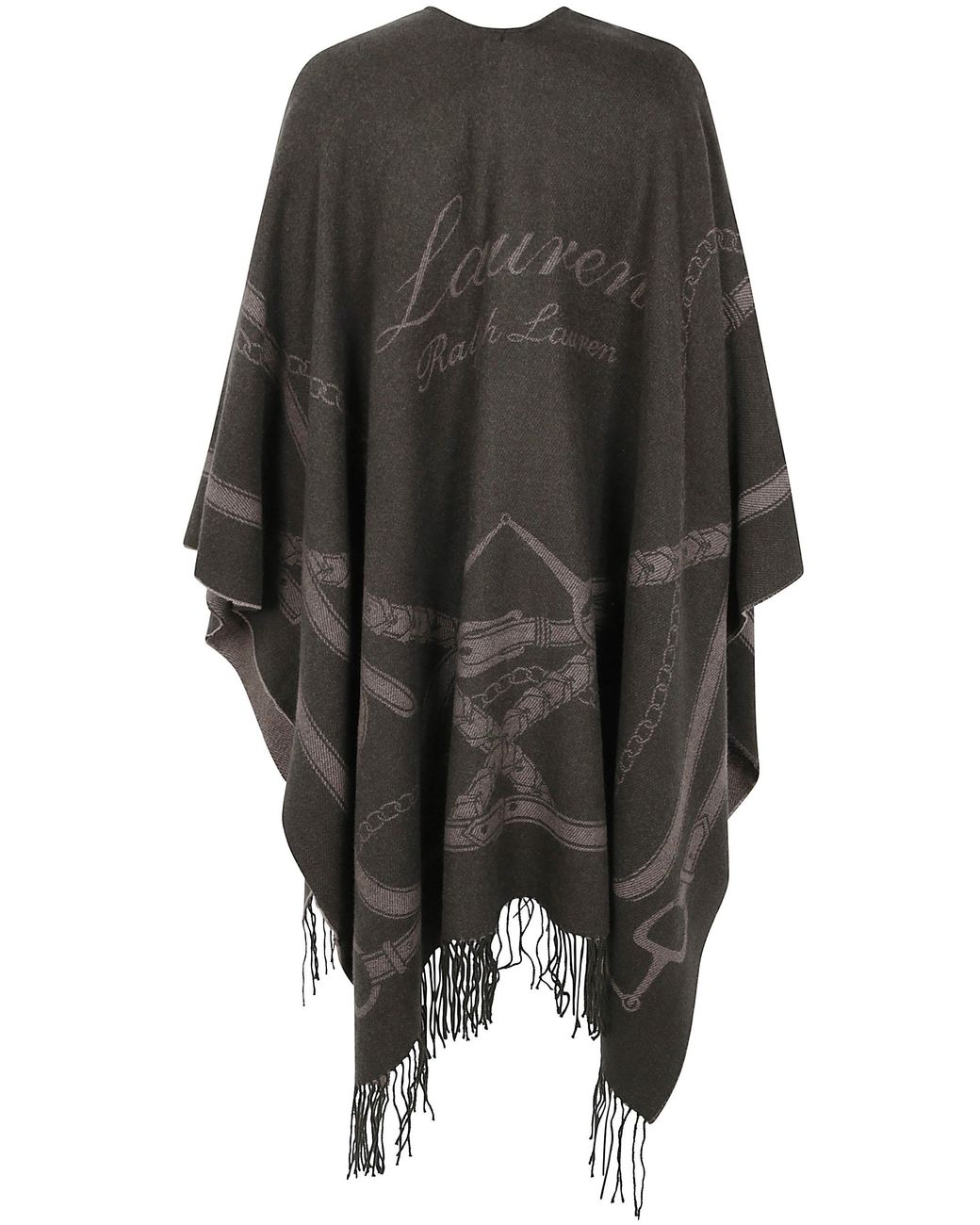Ralph Lauren Gray "Ruana" Poncho