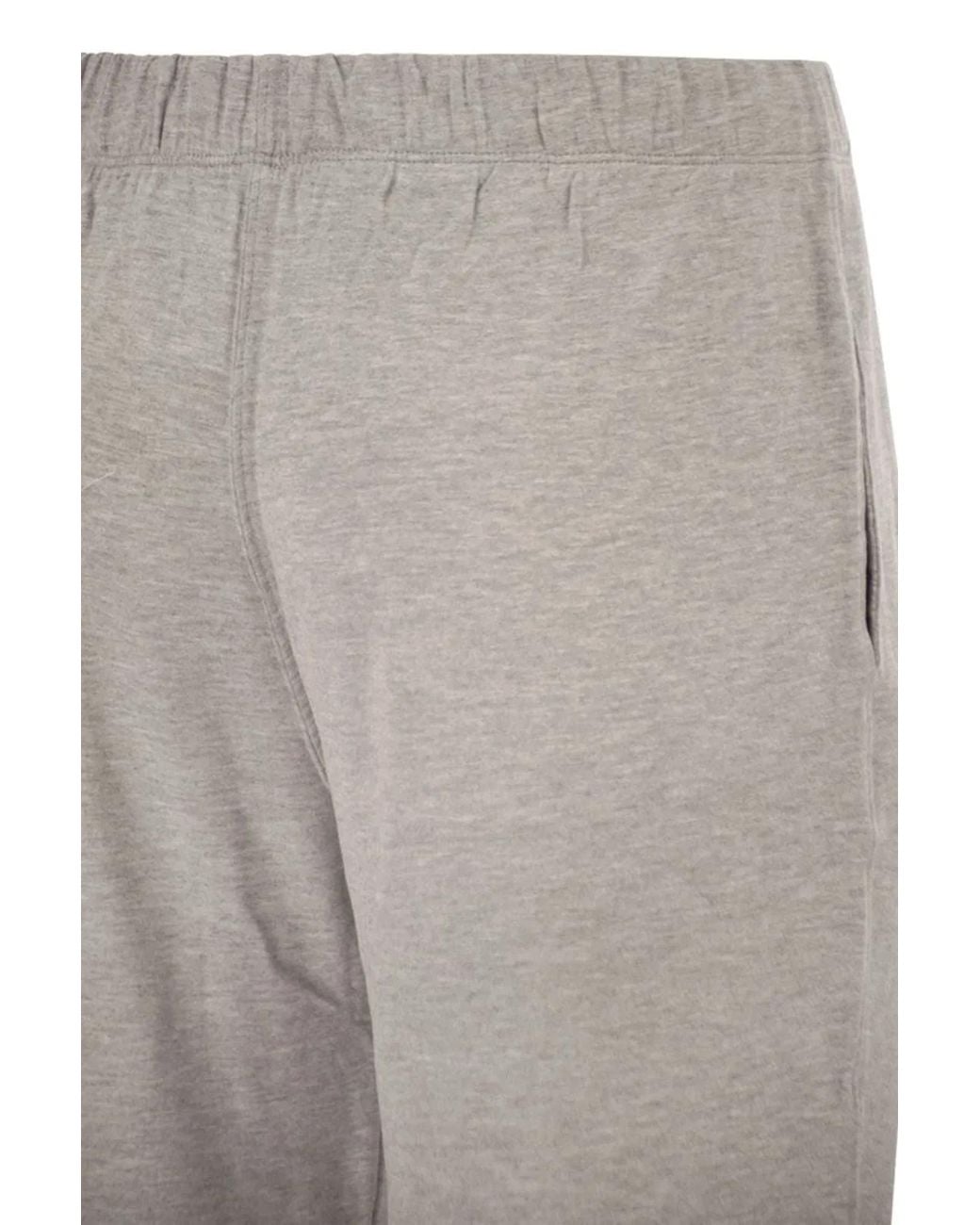 Majestic Gray Stretch Viscose Jogger Trousers With Drawstring Waist
