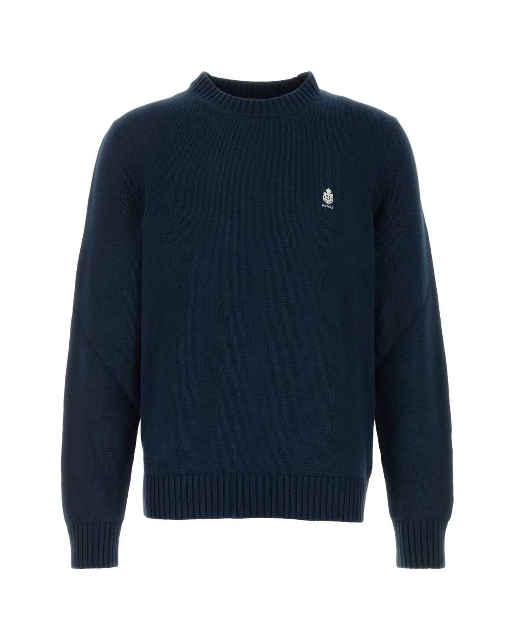 Prada Blue Logo Sweaters for men