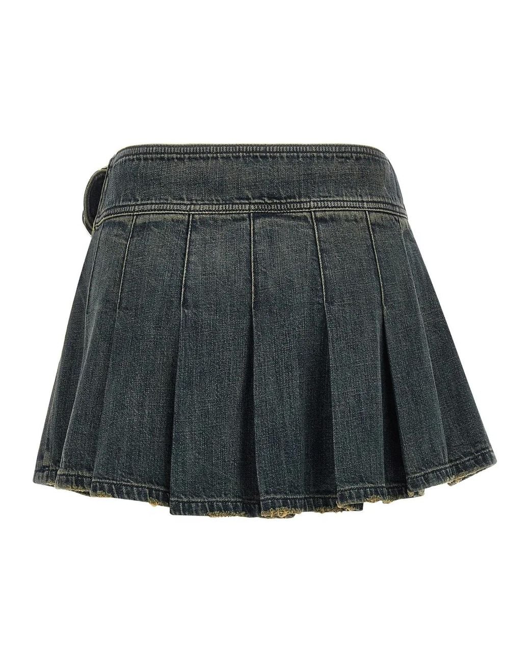 Balenciaga Gray 'Buckle Pleated' Skirt