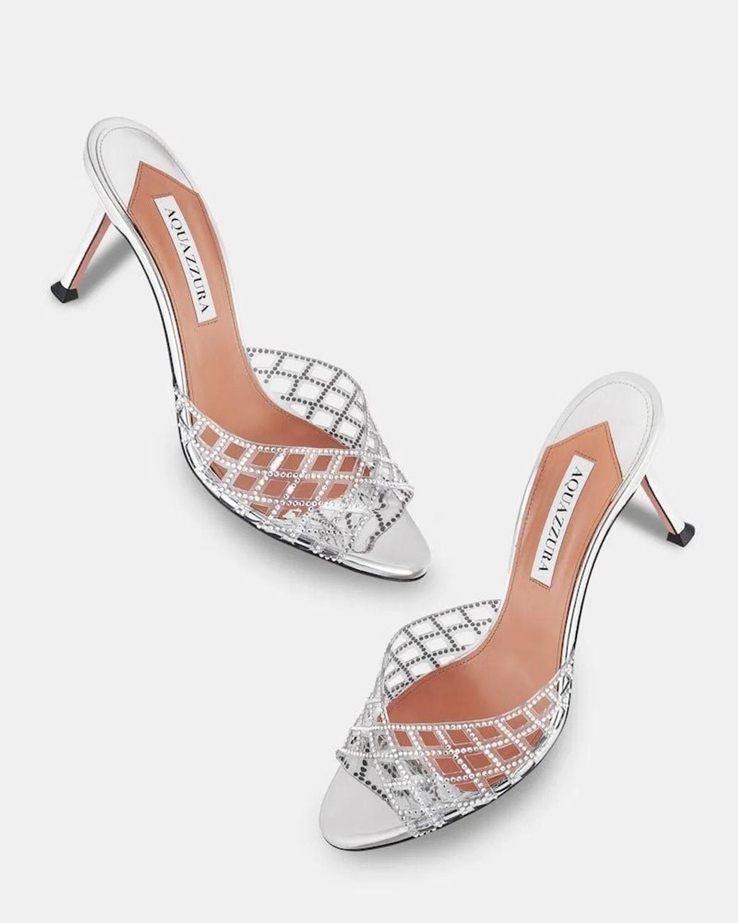 Aquazzura White Lumiere Mule 75