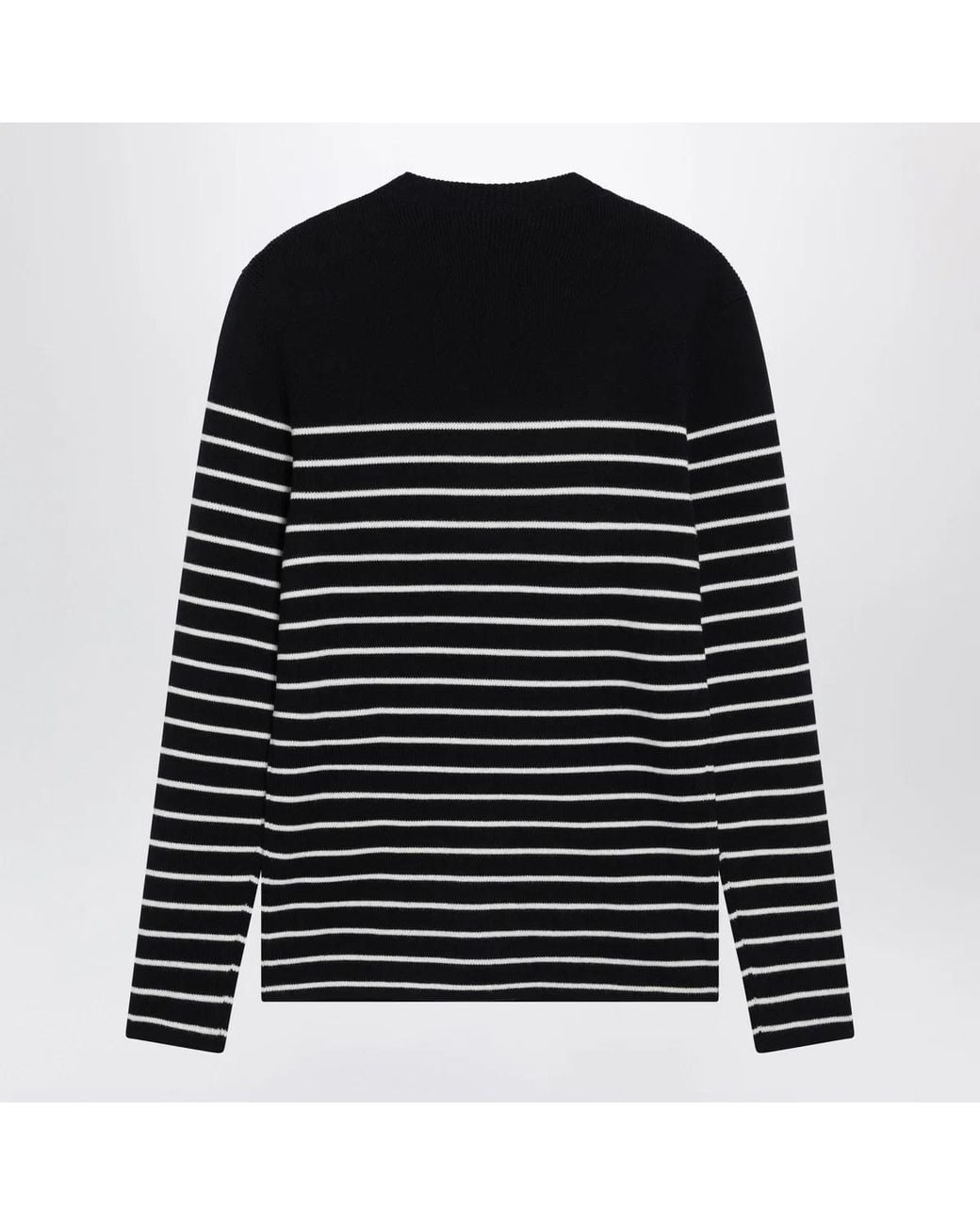 Dolce & Gabbana Black Dolce & Gabbana/ Striped Wool Sweater With Buttons for men