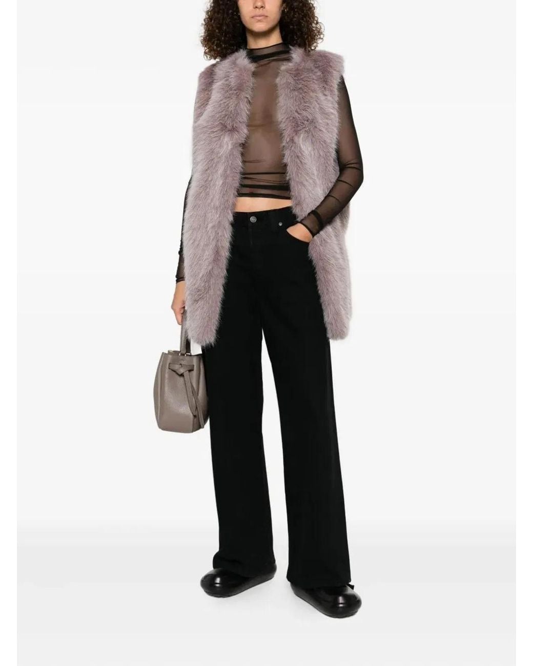 Herno Pink Faux-Fur Sleeveless Vest