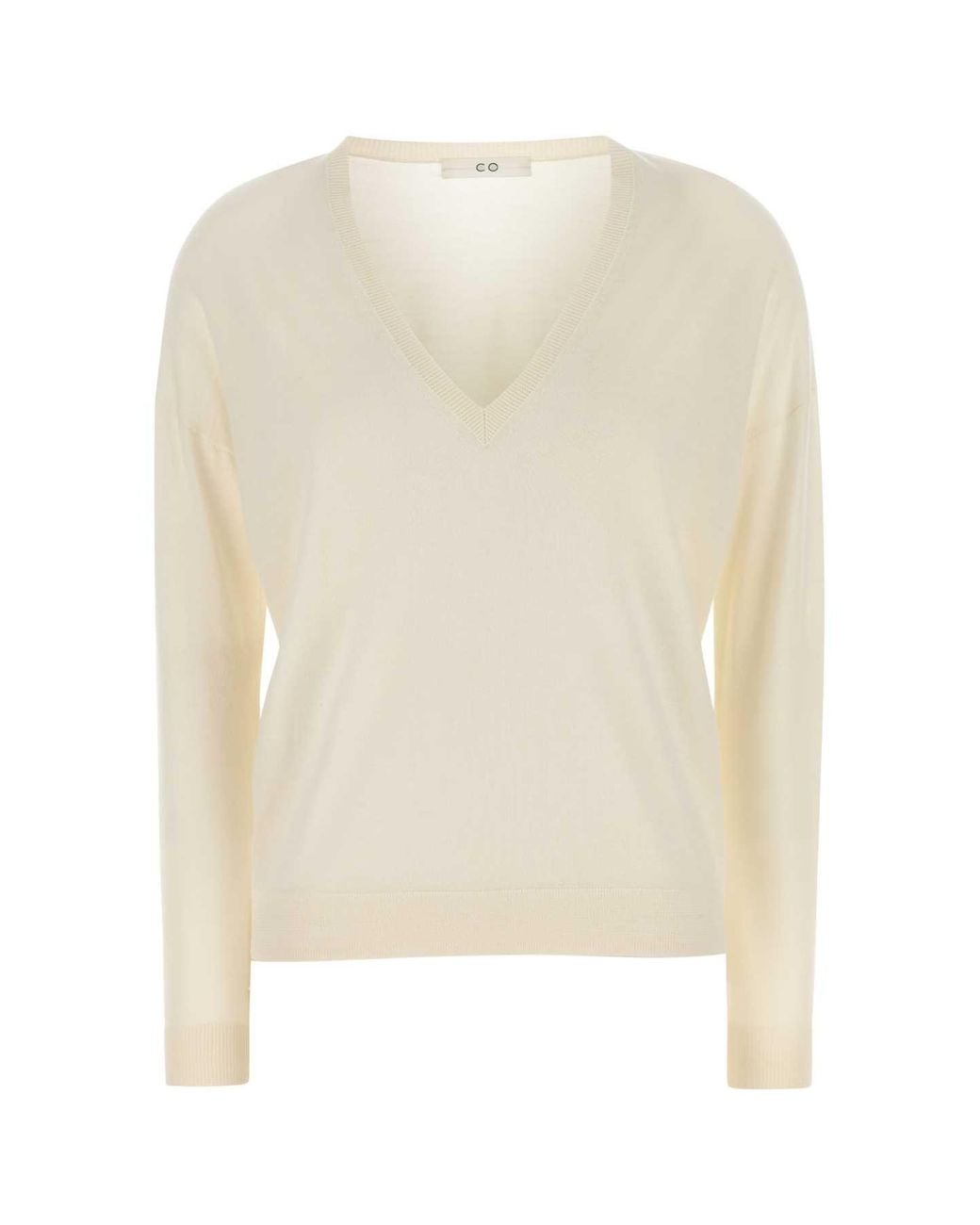 Co. White Ivory Cashmere Sweater