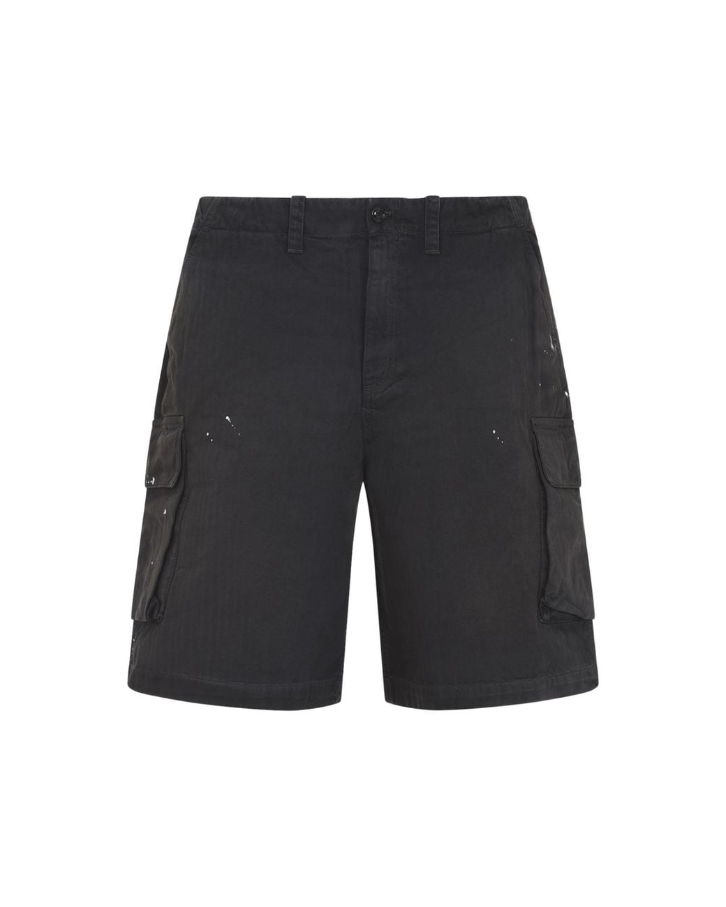 Our Legacy Gray Nebula Wash Herringbone Cotton Mount Shorts for men