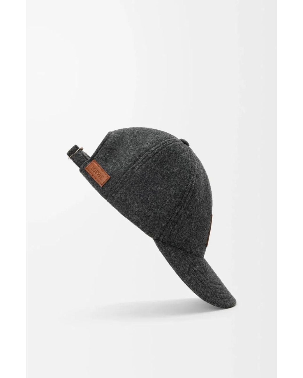 Loewe Gray Patch Wool Cap for men
